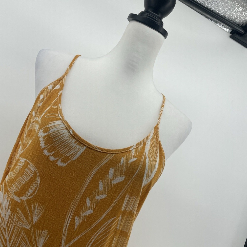 Cupshe Midi Slip Dress Women's Medium‎ Yellow Floral Tropical Resortwear Beachy - Picture 2 of 10
